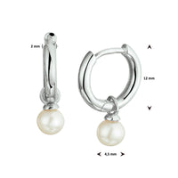 vDam Klapoorringen Parel Zilver Gerhodineerd 1333342