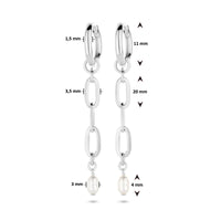 vDam Klapoorringen Parel Zilver Gerhodineerd 1335702