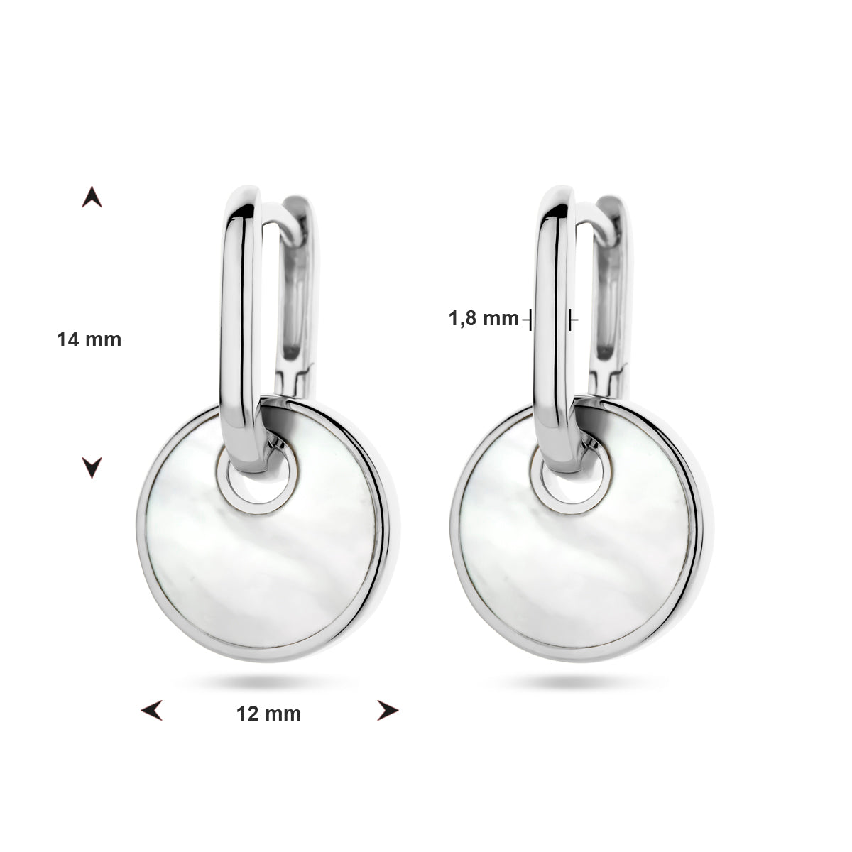 vDam Klapoorringen Parelmoer Zilver Gerhodineerd 1338731