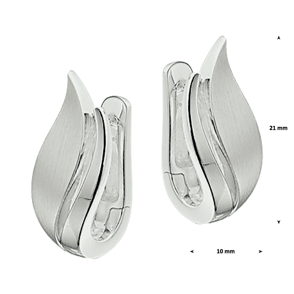 vDam Klapoorringen Poli/mat Zilver Gerhodineerd 1326872