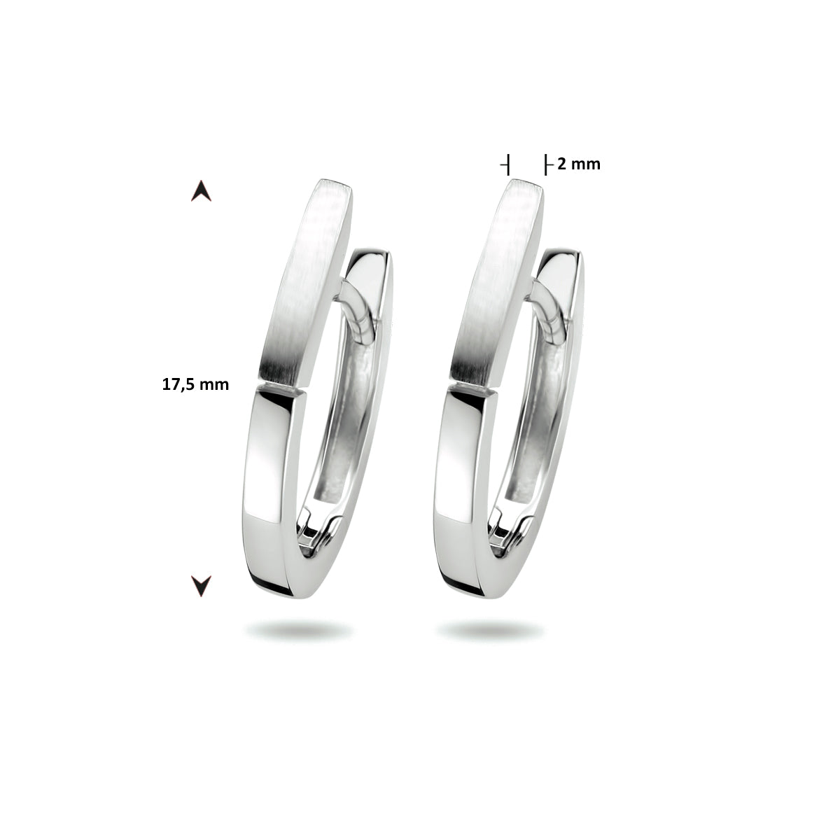 vDam Klapoorringen Poli/mat Zilver Gerhodineerd 1333842