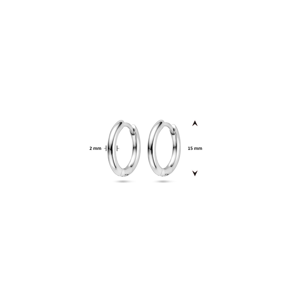 vDam Klapoorringen Rond 2,0 Mm Zilver Gerhodineerd 1329577