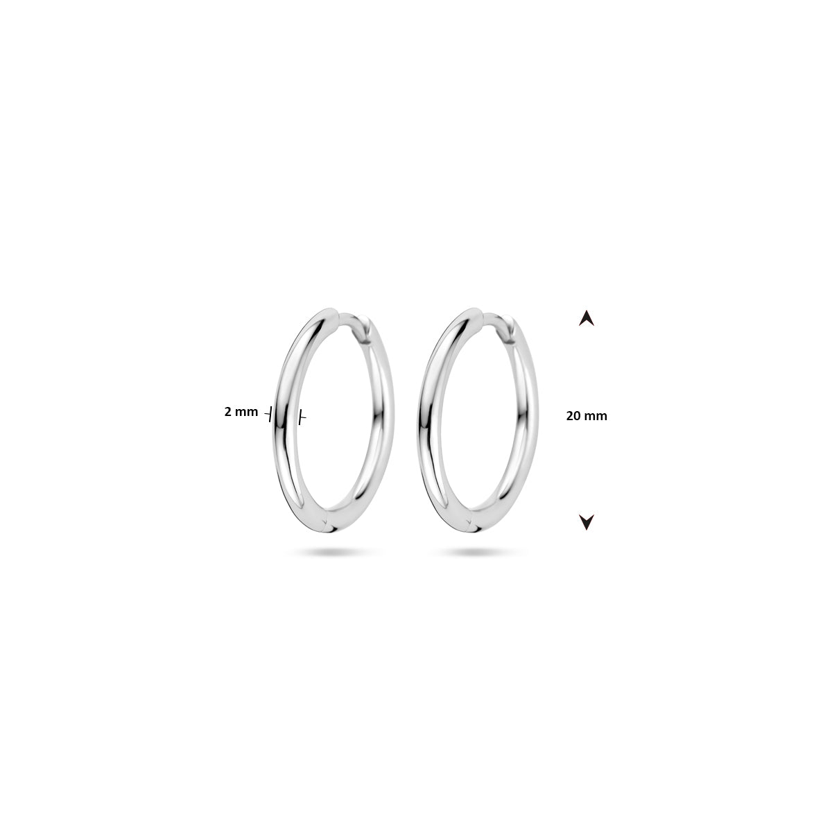 vDam Klapoorringen Rond 2,0 Mm Zilver Gerhodineerd 1329578
