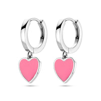 vDam Klapoorringen Roze Emaille Zilver Gerhodineerd 1338672