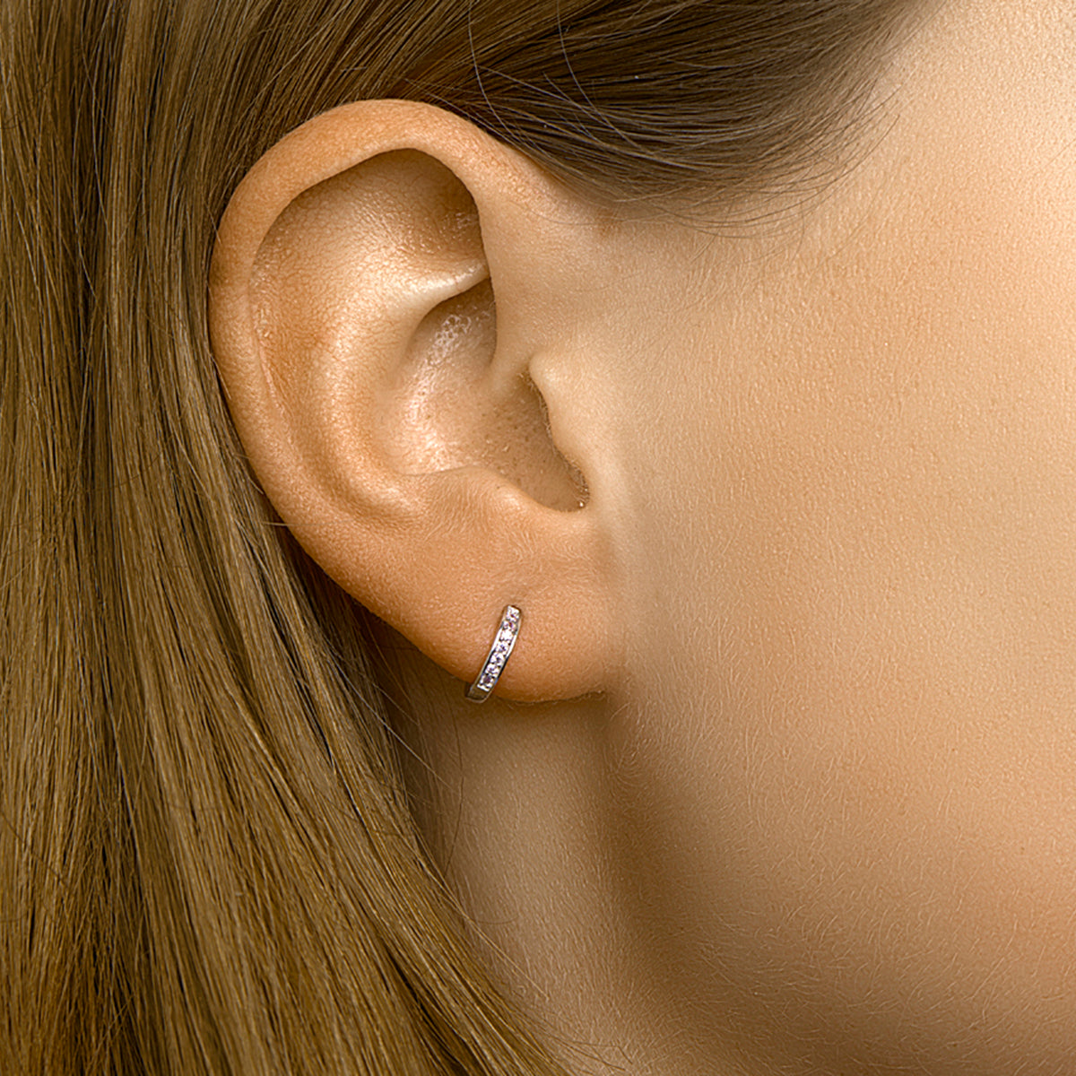 vDam Klapoorringen Roze Zirkonia Zilver Gerhodineerd 1332749