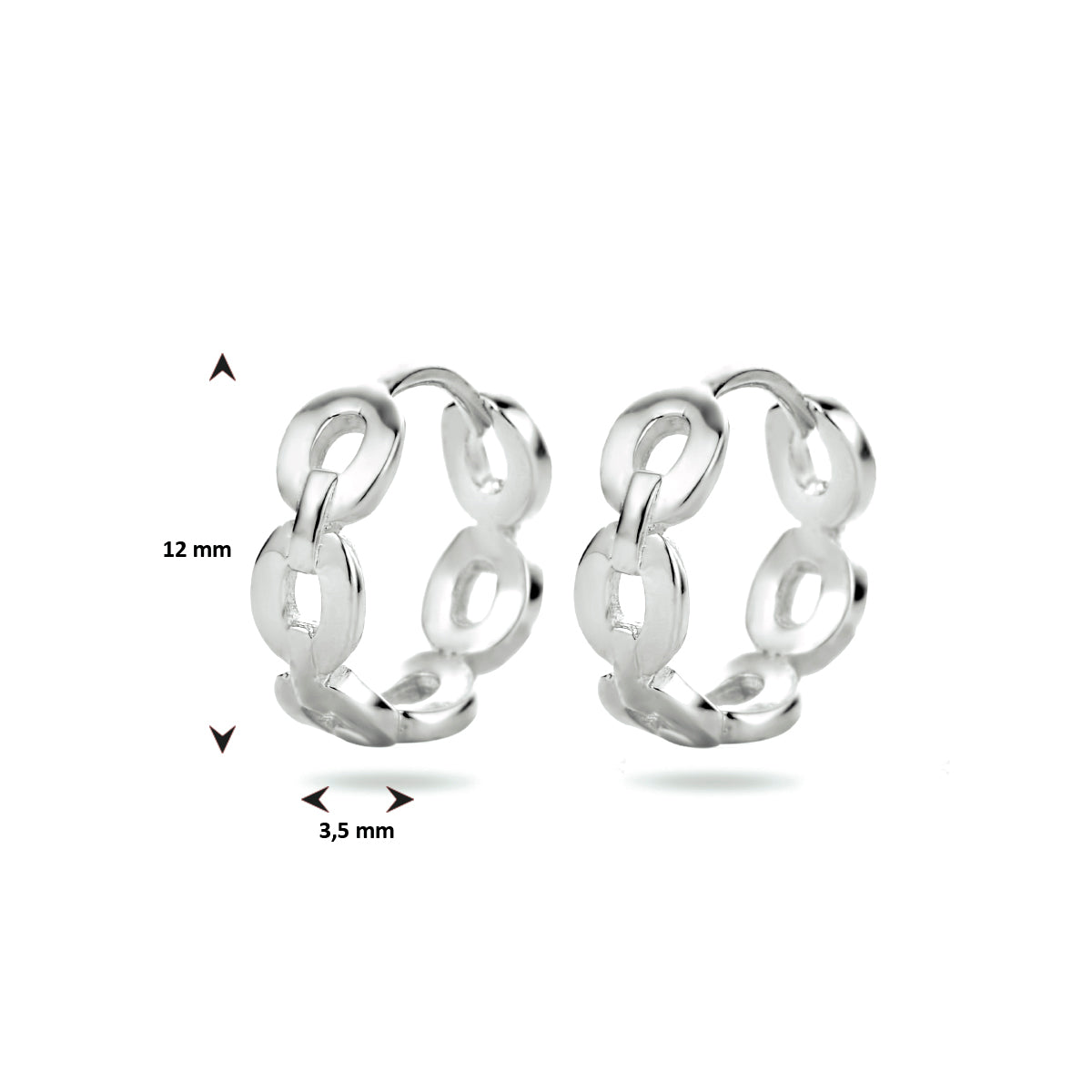 vDam Klapoorringen Schakel Zilver Gerhodineerd 1334143