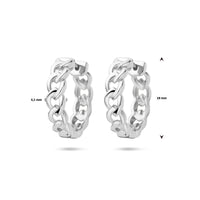 vDam Klapoorringen Schakelmotief 18mm Zilver Gerhodineerd 1339598