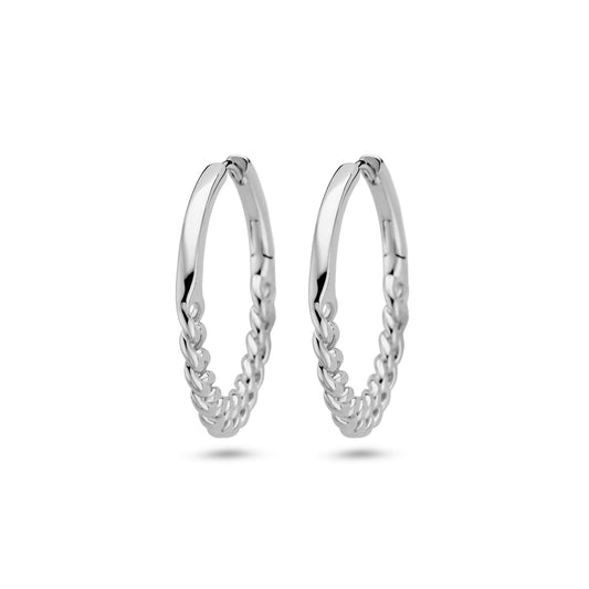 vDam Klapoorringen Schakelmotief Zilver Gerhodineerd 1337633