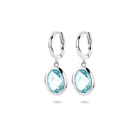 vDam Klapoorringen Sky Blue Topaas 26 Mm Zilver Gerhodineerd 1341004