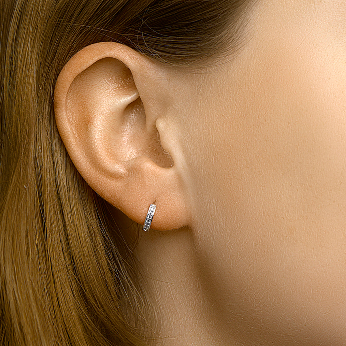 vDam Klapoorringen Synth Amethist Zilver Gerhodineerd 1332750