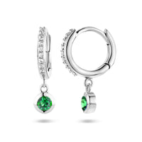 vDam Klapoorringen Synth Smaragd Zilver Gerhodineerd 1336574