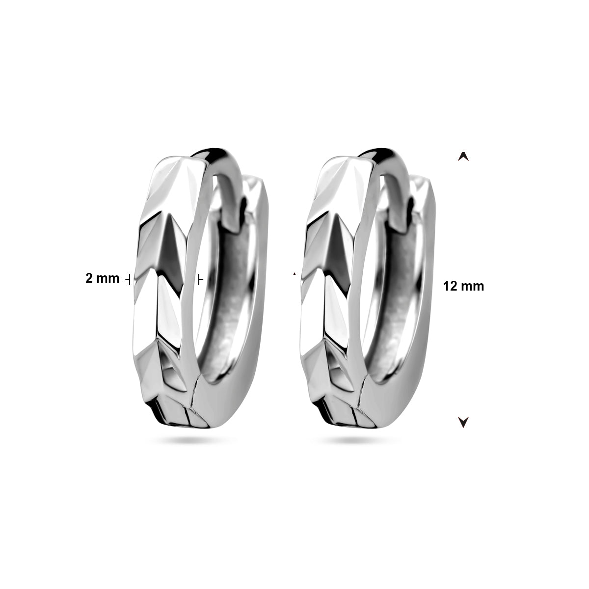 vDam Klapoorringen Vlak 12 Mm Zilver Gerhodineerd 1325053