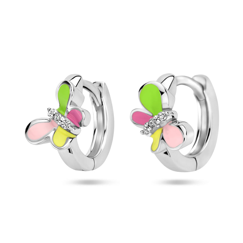 vDam Klapoorringen Vlinder Zirkonia Zilver Gerhodineerd 1336983