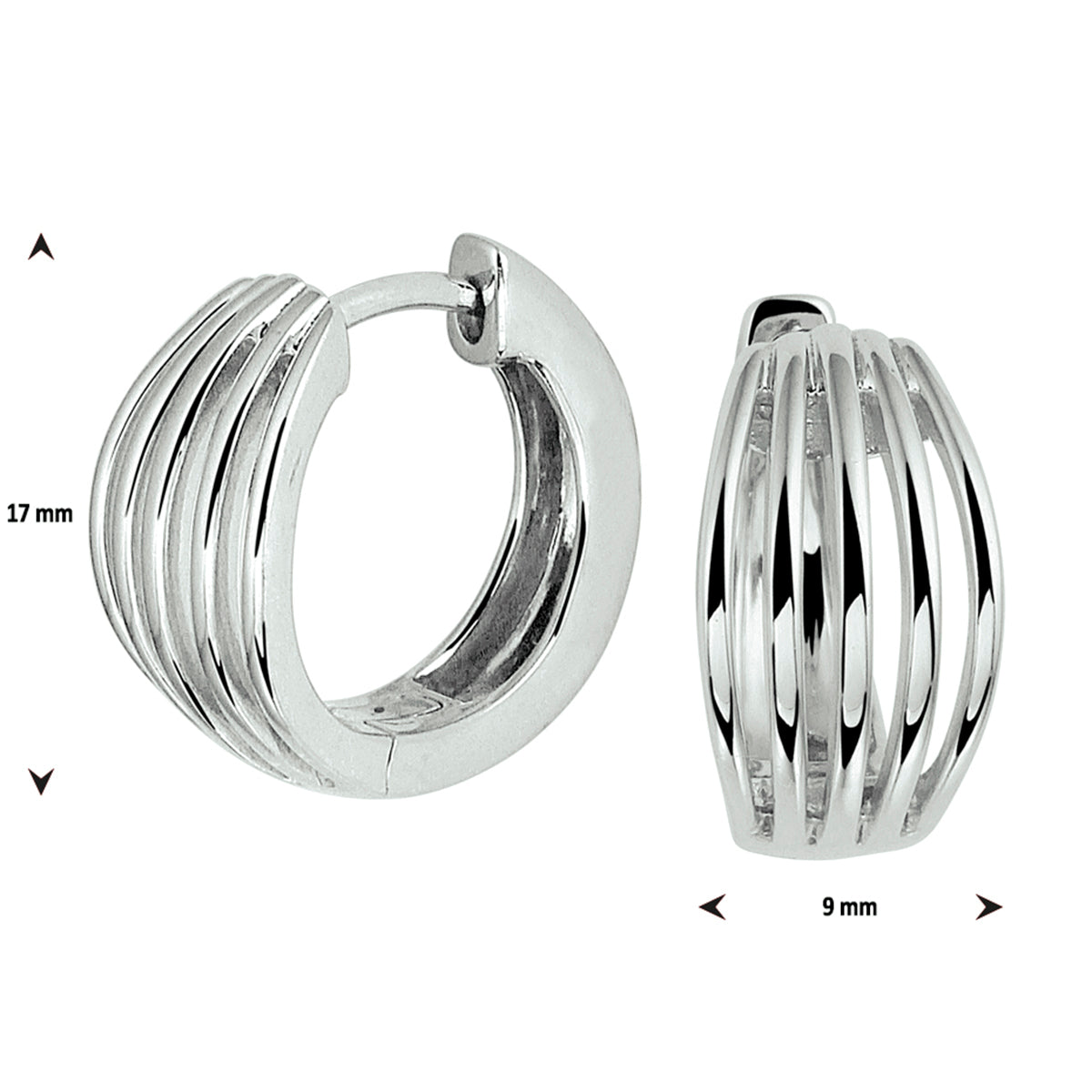 vDam Klapoorringen Zilver Gerhodineerd 1328112