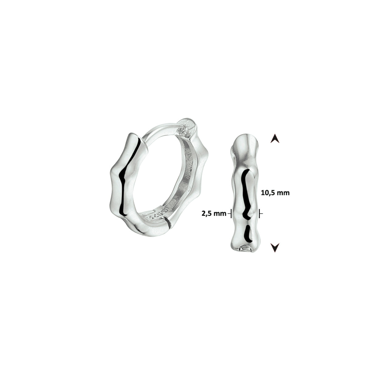 vDam Klapoorringen Zilver Gerhodineerd 1332097