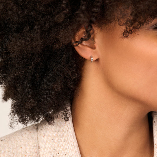 vDam Klapoorringen Zirkonia 10 Mm Zilver Gerhodineerd 1339723