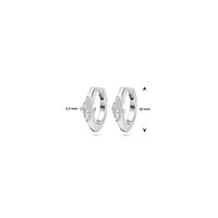 vDam Klapoorringen Zirkonia 10 Mm Zilver Gerhodineerd 1339725