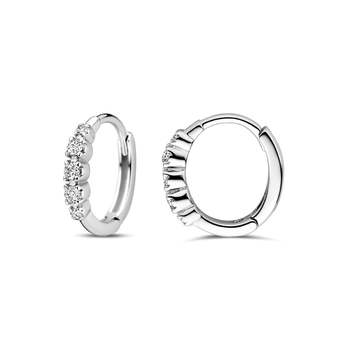 vDam Klapoorringen Zirkonia 11,5 Mm Zilver Gerhodineerd 1338992