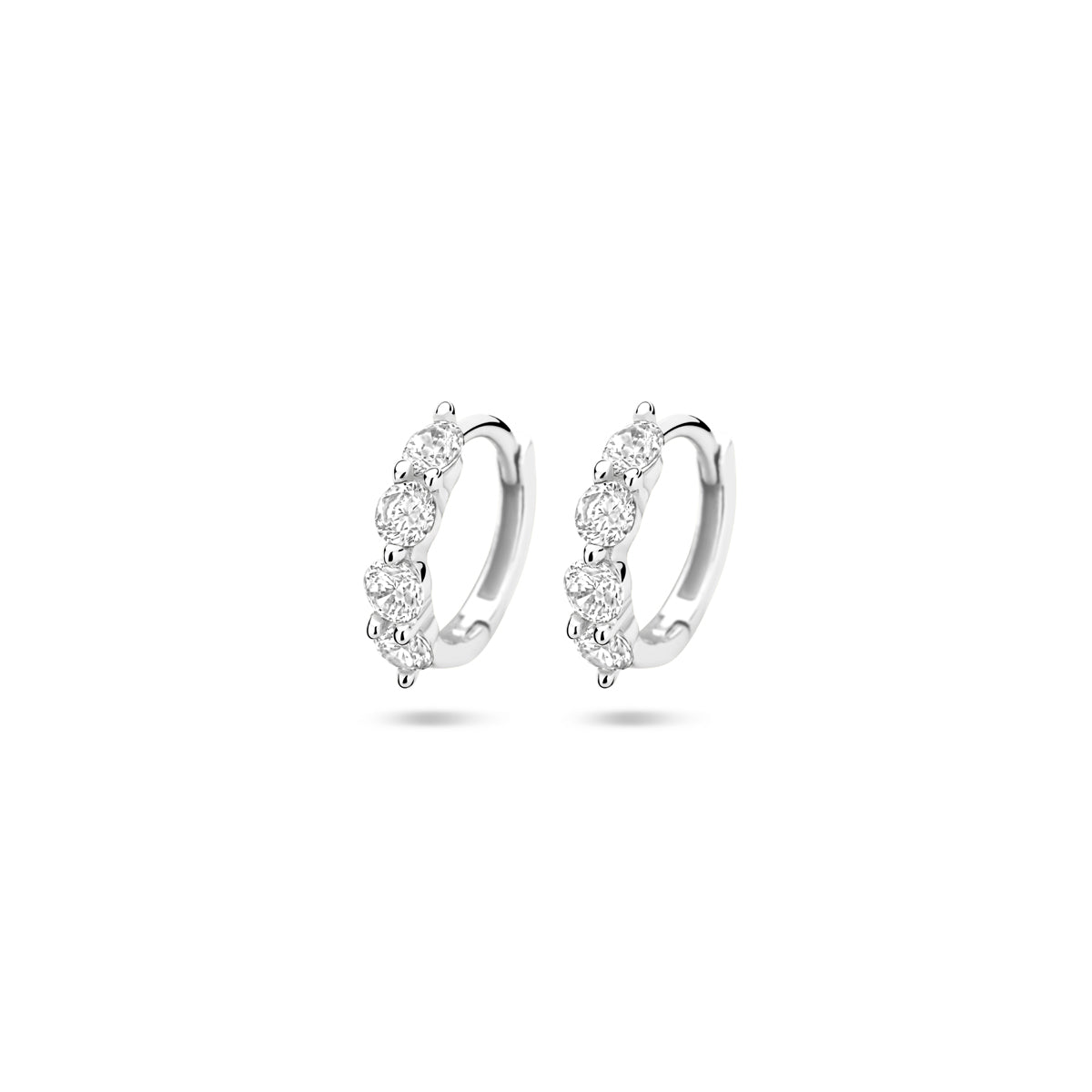 vDam Klapoorringen Zirkonia 12,5 Mm Zilver Gerhodineerd 1340813