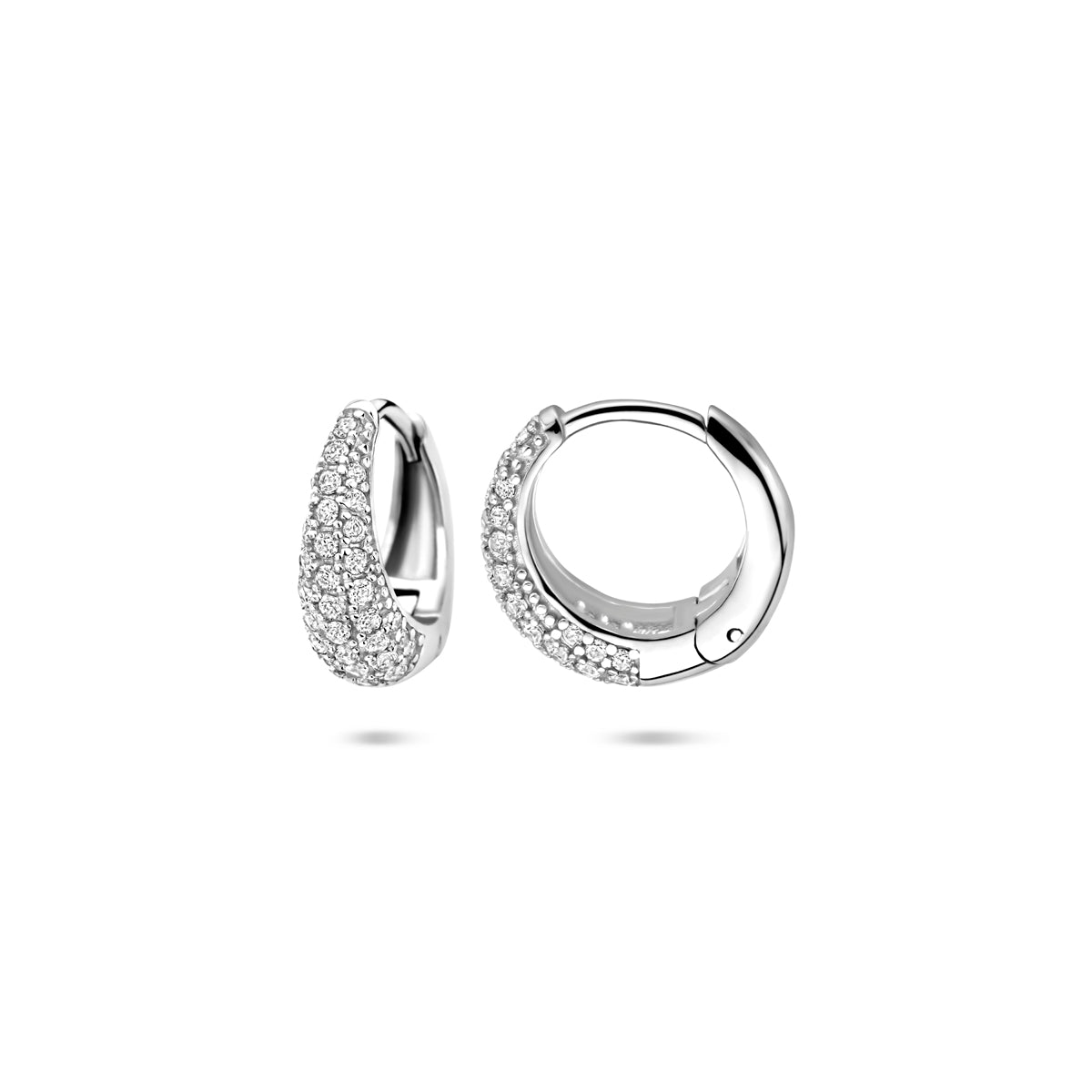 vDam Klapoorringen Zirkonia 12,5 Mm Zilver Gerhodineerd 1341120