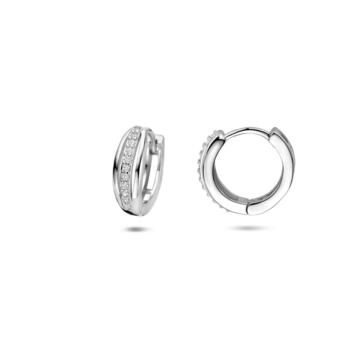 vDam Klapoorringen Zirkonia 12,5 Mm Zilver Gerhodineerd 1341364