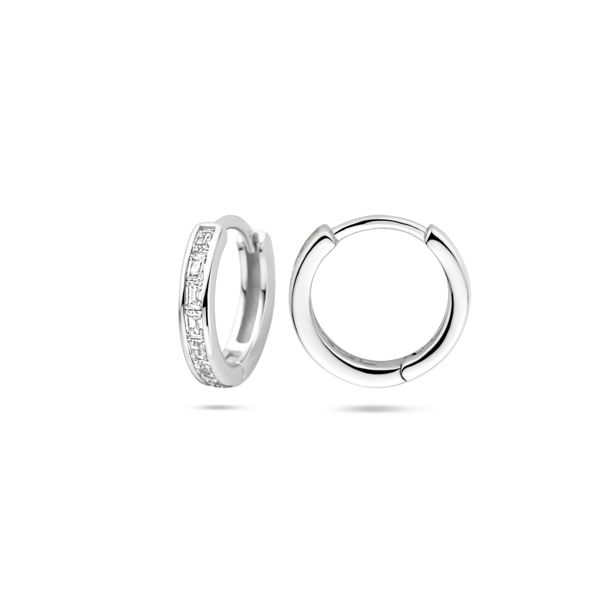 vDam Klapoorringen Zirkonia 12 Mm Zilver Gerhodineerd 1339110