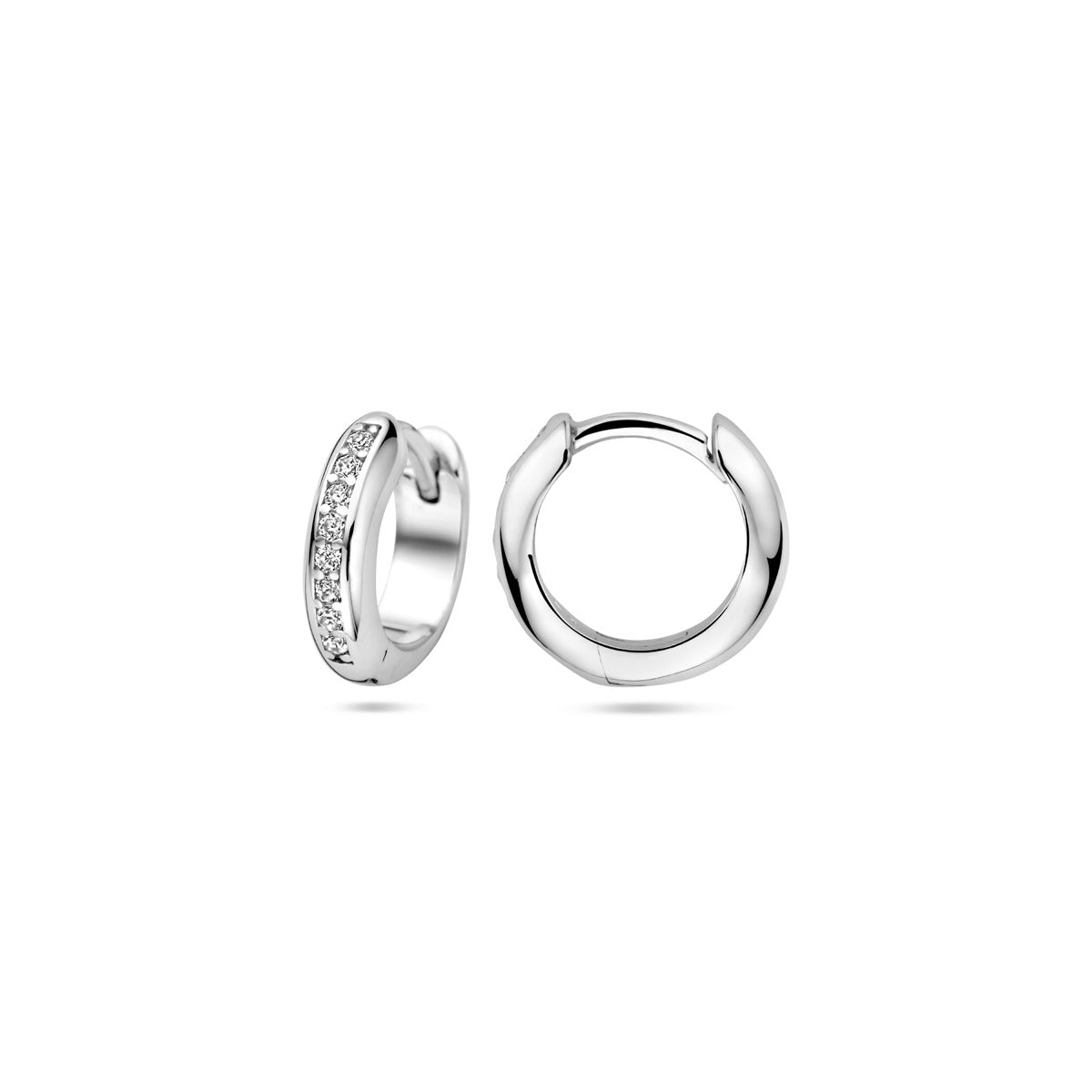 vDam Klapoorringen Zirkonia 12 Mm Zilver Gerhodineerd 1340033
