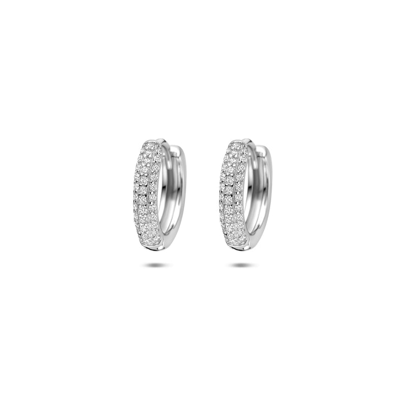 vDam Klapoorringen Zirkonia 13,5 Mm Zilver Gerhodineerd 1341362