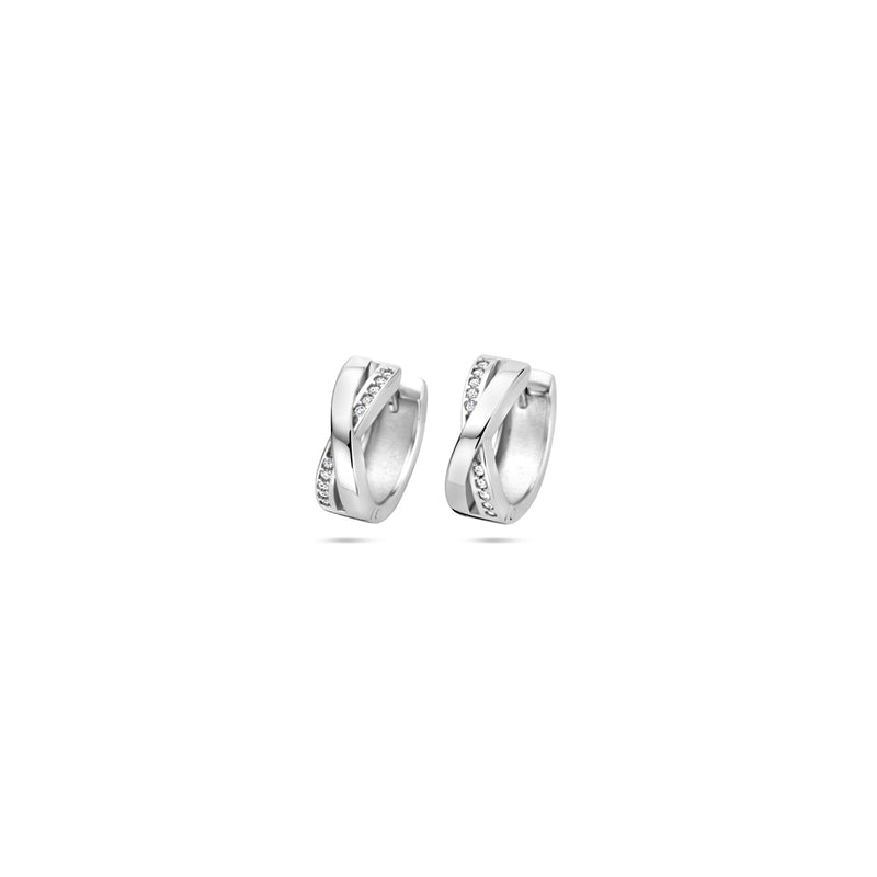 vDam Klapoorringen Zirkonia 13 Mm Zilver Gerhodineerd 1340038