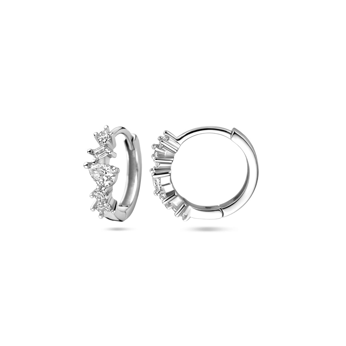 vDam Klapoorringen Zirkonia 13 Mm Zilver Gerhodineerd 1340477