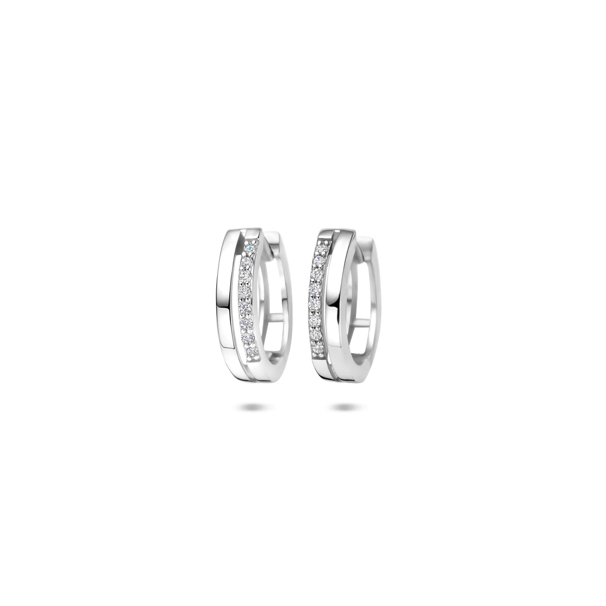 vDam Klapoorringen Zirkonia 13 Mm Zilver Gerhodineerd 1341266