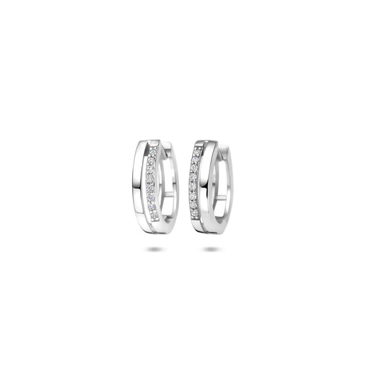 vDam Klapoorringen Zirkonia 13 Mm Zilver Gerhodineerd 1341266