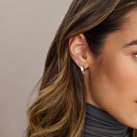 vDam Klapoorringen Zirkonia 14,5 Mm Zilver Gerhodineerd 1339830