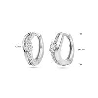 vDam Klapoorringen Zirkonia 14,5 Mm Zilver Gerhodineerd 1339830