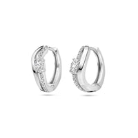 vDam Klapoorringen Zirkonia 14,5 Mm Zilver Gerhodineerd 1339830