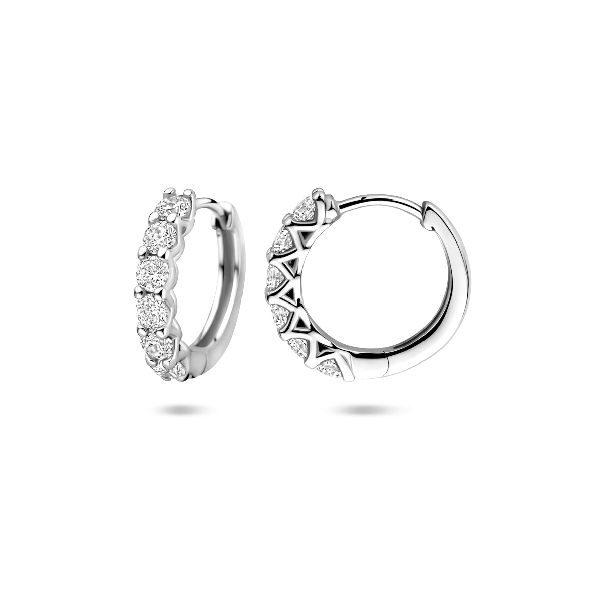 vDam Klapoorringen Zirkonia 14,5 Mm Zilver Gerhodineerd 1341717