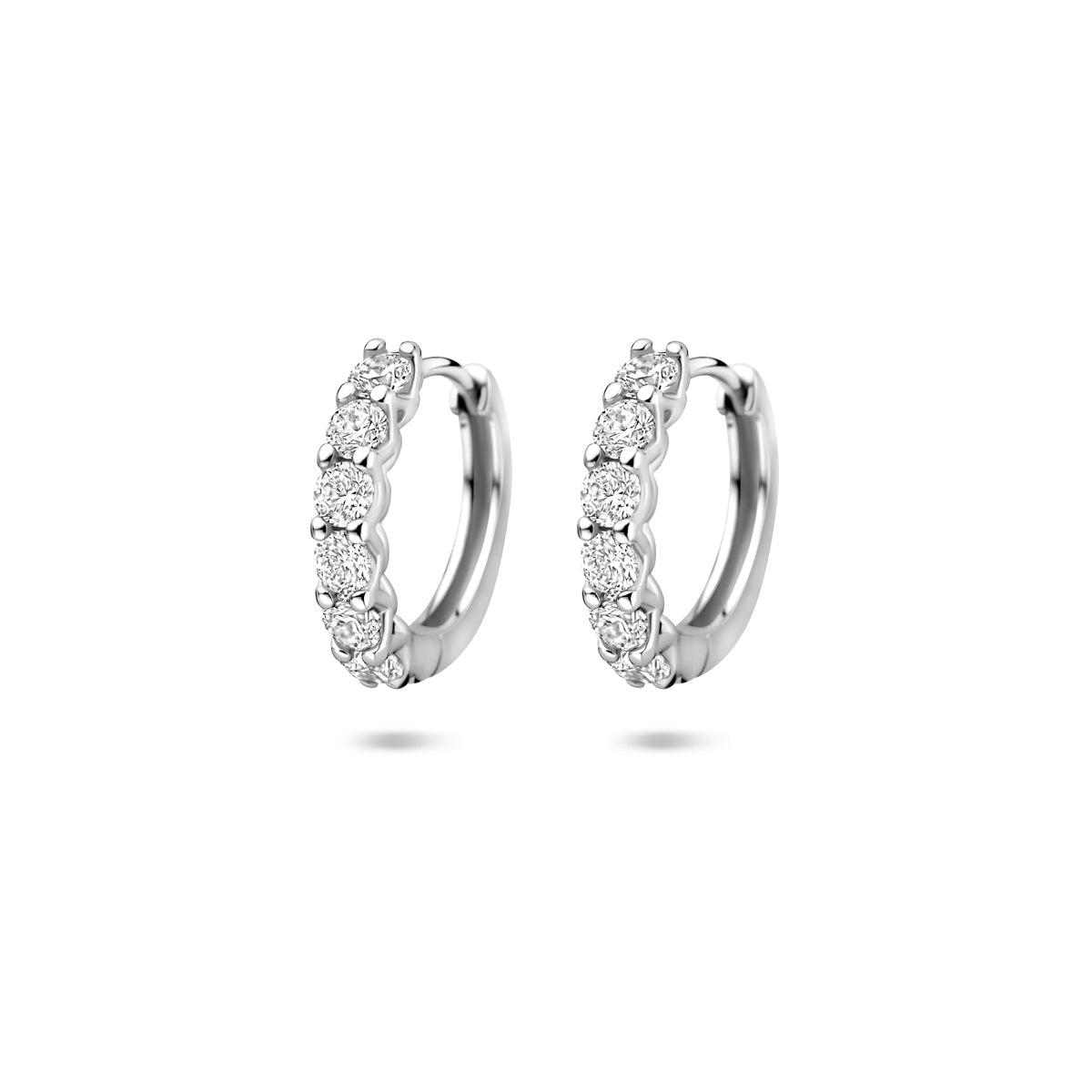 vDam Klapoorringen Zirkonia 14,5 Mm Zilver Gerhodineerd 1341717