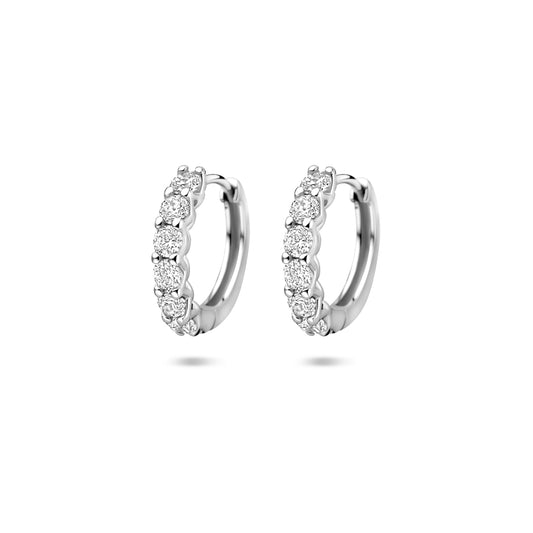 vDam Klapoorringen Zirkonia 14,5 Mm Zilver Gerhodineerd 1341717