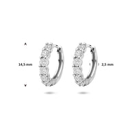 vDam Klapoorringen Zirkonia 14,5 Mm Zilver Gerhodineerd 1341717
