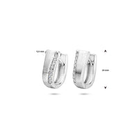 vDam Klapoorringen Zirkonia 14 Mm Poli/mat Zilver Gerhodineerd 1340029