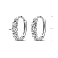 vDam Klapoorringen Zirkonia 14 Mm Zilver Gerhodineerd 1338993