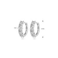 vDam Klapoorringen Zirkonia 14 Mm Zilver Gerhodineerd 1339911
