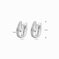 vDam Klapoorringen Zirkonia 14 Mm Zilver Gerhodineerd 1340027