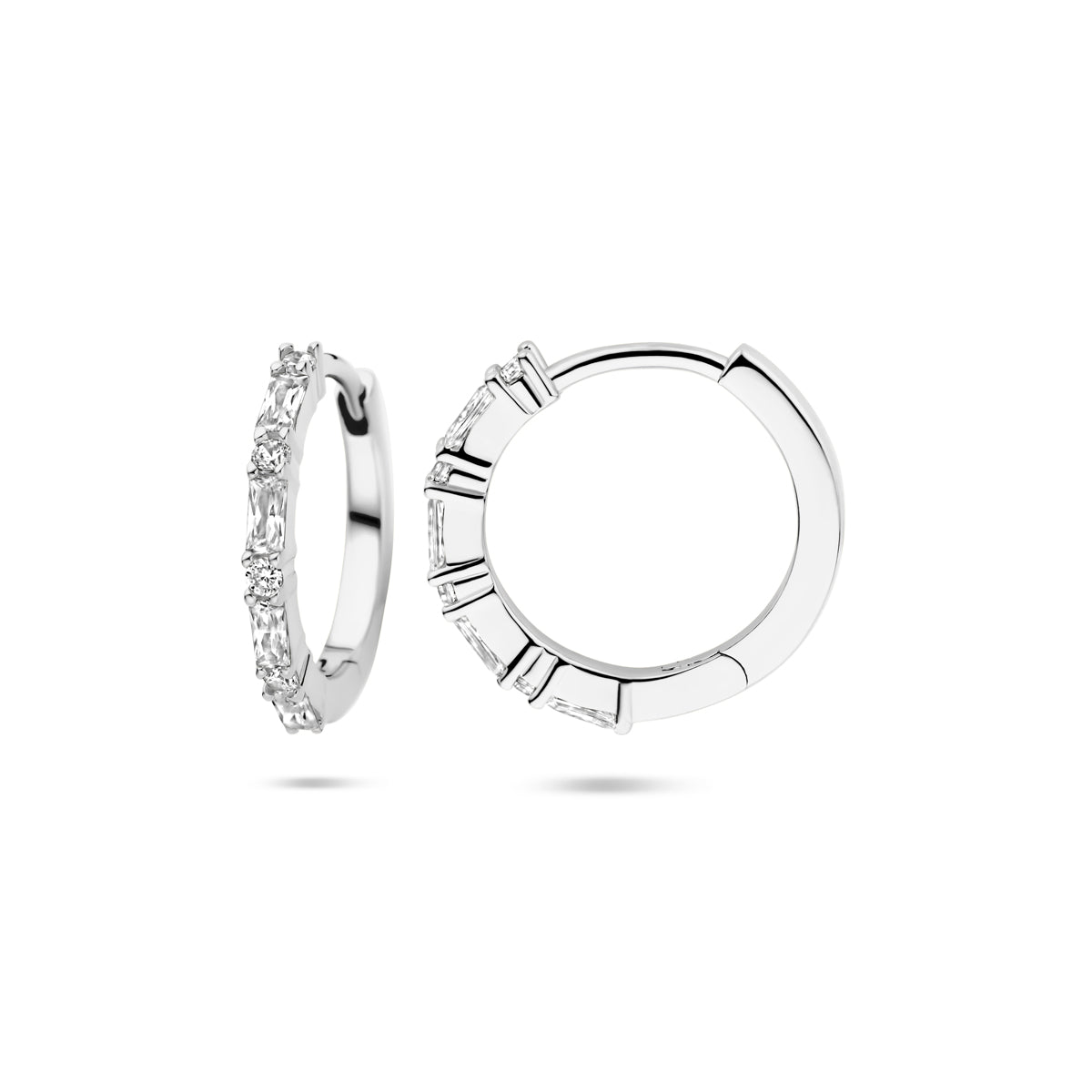 vDam Klapoorringen Zirkonia 15 Mm Zilver Gerhodineerd 1339597