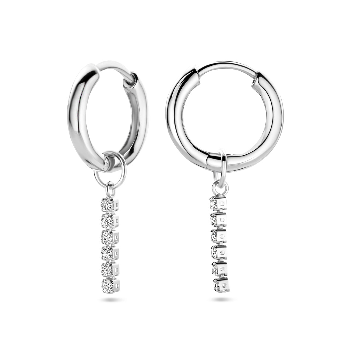 vDam Klapoorringen Zirkonia 15 Mm Zilver Gerhodineerd 1340441