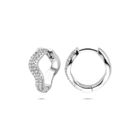 vDam Klapoorringen Zirkonia 15 Mm Zilver Gerhodineerd 1340876