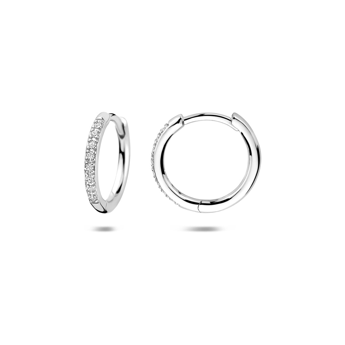 vDam Klapoorringen Zirkonia 15 Mm Zilver Gerhodineerd 1341916