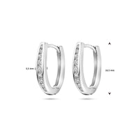 vDam Klapoorringen Zirkonia 16,5 Mm Zilver Gerhodineerd 1339759