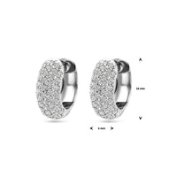 vDam Klapoorringen Zirkonia 16 Mm Zilver Gerhodineerd 1339538