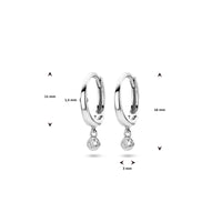 vDam Klapoorringen Zirkonia 16 Mm Zilver Gerhodineerd 1340476